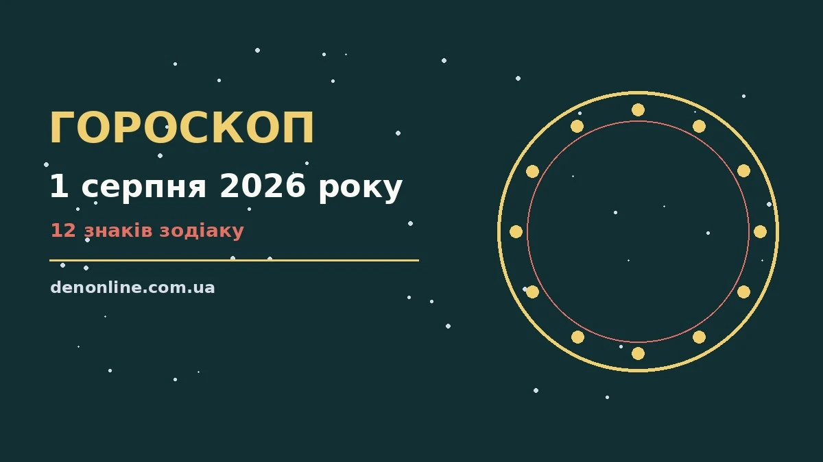 Гороскоп на 1 серпня 2026 року: орієнтири для кожного знака про шанси та застереження