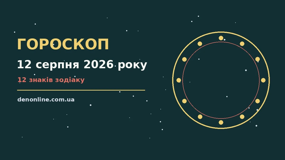 Зодіакальний знак на тлі зоряного неба, гороскоп на 12 серпня 2026 року